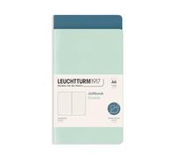 LEUCHTTURM1917 372400 Jottbook Doble A6, 59 páginas numeradas, en paquete doble, Mint Green & Stone Blue, Puntos
