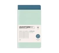 LEUCHTTURM1917 372401 Jottbook Doble A6, 59 páginas numeradas, en paquete doble, Mint Green & Stone Blue, Lineas