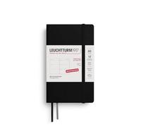 LEUCHTTURM1917 372563 Pocket A6 - Agenda semanal 2026, 12 meses, tapa blanda, color negro y alemán