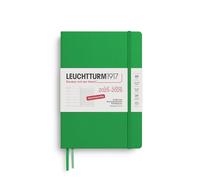 LEUCHTTURM1917 372618 Calendario semanal & cuaderno Mediano (A5) 2026, 18 meses 07.2025-12.2026, Tapa dura,Spring Leaf, Alemán