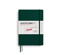 LEUCHTTURM1917 372619 Calendario semanal & cuaderno Mediano (A5) 2026, 18 meses 07.2025-12.2026, Tapa dura, Verde bosque, Alemán