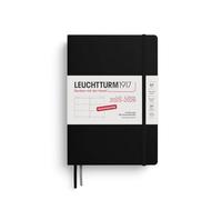 LEUCHTTURM1917 372627 Calendario semanal Mediano (A5) 2026, 18 meses 07.2025-12.2026, Tapa dura, Negro, Alemán