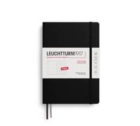 LEUCHTTURM1917 372700 agenda semanal y cuaderno de notas Dotted Medium (A5) 2026, Negro, Inglés