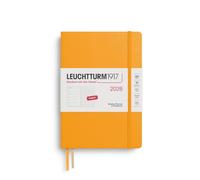 LEUCHTTURM1917 372702 Agenda semanal y cuaderno de notas Dotted Medium (A5) 2026, Rising Sun, Inglés