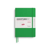 LEUCHTTURM1917 372703 agenda semanal y cuaderno de notas Dotted Medium (A5) 2026, Hoja de primavera, Inglés
