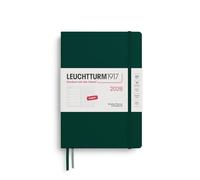 LEUCHTTURM1917 372704 agenda semanal y cuaderno de notas Dotted Medium (A5) 2026, Forest Green, Inglés
