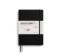 LEUCHTTURM1917 372759 Agenda semanal tamaño mediano (A5) 2026, negro, inglés