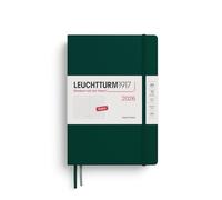 LEUCHTTURM1917 372783 Agenda diaria Dotted Medium (A5) 2026, Forest Green, Inglés