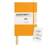 LEUCHTTURM1917 372924 Cuaderno 411 mediano (A5), tapa dura, 411 páginas numeradas, Rising Sun, en blanco, más pensamientos, más ideas, más recuerdos, más páginas