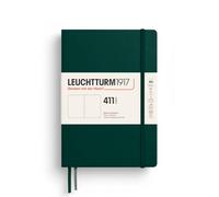 LEUCHTTURM1917 372927 Cuaderno 411 mediano (A5), tapa dura, 411 páginas numeradas, verde bosque, en blanco, más pensamientos, más ideas, más recuerdos, más páginas