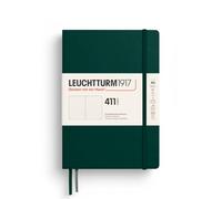 LEUCHTTURM1917 372928 Cuaderno 411 mediano (A5), tapa dura, 411 páginas numeradas, verde bosque, punteado, más pensamientos, más ideas, más recuerdos, más páginas