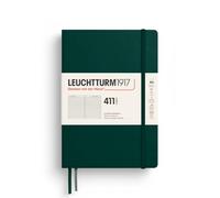 LEUCHTTURM1917 372929 Cuaderno 411 mediano (A5), tapa dura, 411 páginas numeradas, verde bosque, rayado, más pensamientos, más ideas, más recuerdos, más páginas