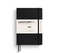 LEUCHTTURM1917 372931 Cuaderno 411 mediano (A5), tapa dura, 411 páginas numeradas, negro, punteado, más pensamientos, más ideas, más recuerdos, más páginas