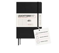LEUCHTTURM1917 372931 Cuaderno 411 mediano (A5), tapa dura, 411 páginas numeradas, negro, punteado, más pensamientos, más ideas, más recuerdos, más páginas