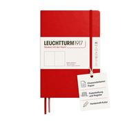 Leuchtturm1917 373976 - Cuaderno de tamaño mediano A5, libro de escritura de tapa dura, 251 páginas numeradas, color cereza, en blanco