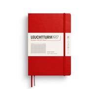 LEUCHTTURM1917 373979 - Cuaderno de tamaño mediano A5, libro de escritura de tapa dura, 251 páginas numeradas, color cereza, cuadriculado