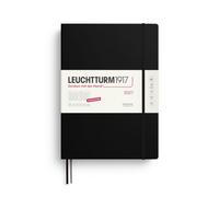 LEUCHTTURM1917 Agenda diaria 2027 A4+ (Master) - alemán, negro, 225 x 315 mm, enero-diciembre (12 meses), 1 página por día, cuadrícula de horas 7:00 - 22:00, tapa dura, papel de 100 g/m²