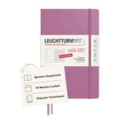 LEUCHTTURM1917 Agenda semanal 2027 A5 con cuaderno, a rayas, agenda alemana, 18 meses de julio de 2026 a diciembre de 2027, Dusty Rose, tapa dura, 210 x 145 mm, vista semanal izquierda + página de
