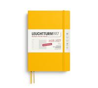 LEUCHTTURM1917 Agenda semanal 2027, A5, con cuaderno, a rayas, agenda alemana, 18 meses julio 2026 - diciembre de 2027, girasol, tapa blanda, 210 x 145 mm, vista semanal izquierda + página de notas a