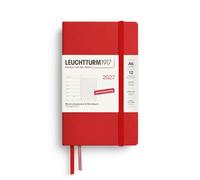 LEUCHTTURM1917 Agenda semanal 2027 de bolsillo (A6) con cuaderno - Agenda alemana, enero a diciembre de 2027, vista semanal izquierda + página de notas a la derecha