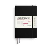 LEUCHTTURM1917 Agenda semanal 2027 de tapa blanda (B6+), alemán, negro, 190 x 125 mm, enero-diciembre (12 meses), vista general semanal con cuadrícula de horas de 7:00 a 22:00 por columna, tapa dura