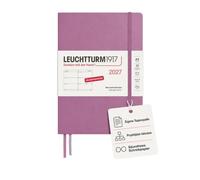 LEUCHTTURM1917 Agenda semanal 2027 tamaño mediano (A5) - alemán, Dusty Rose, tapa dura, 145 x 210 mm, 12 meses - enero-diciembre 2027, 1 semana por doble página, papel de 80 g/m² con alta