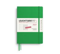 LEUCHTTURM1917 Agenda semanal 2027 tamaño mediano (A5) con cuaderno - Agenda alemana, hoja de primavera, enero a diciembre 2027, vista semanal izquierda + página de notas a la derecha