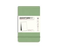 LEUCHTTURM1917 Bloc de notas A6, Tapa dura, 184 páginas, Salvia, Dotted | Dotted, hojas perforadas, índice, paginación, cosido a hilo, libre de ácido