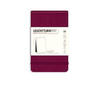 LEUCHTTURM1917 Bloc de notas Pocket A6, Port Red, Tapa dura, Sin rayas | 184 páginas numeradas, hojas perforadas, índice, cosido a hilo, libre de ácido