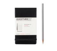 LEUCHTTURM1917 Bloc de notas Pocket, cuadriculado, A6 Tapa dura, Negro | 184 páginas numeradas, hojas perforadas, papel 80 g/m², cosido a hilo, índice, Gummizug, libre de ácido