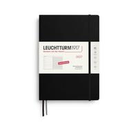 LEUCHTTURM1917 Calendario semanal 2027 Composition (B5) con cuaderno - Agenda alemana, negro, enero a diciembre 2027, vista semanal izquierda + página de notas a la derecha