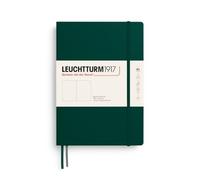 LEUCHTTURM1917 Composition B5 Cuaderno, Tapa dura Forest Green, Sin rayas | 219 páginas numeradas, índice, 2 marcapáginas, bolsillo expansible, cosido a hilo, set de pegatinas