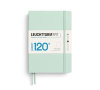 LEUCHTTURM1917 Cuaderno A5 EDITION 120, Tapa dura, Mint Green, Sin rayas | liso, 203 páginas numeradas, cosido a hilo, 2 marcapáginas, índice, goma elástica