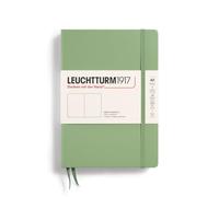 LEUCHTTURM1917 Cuaderno A5 Tapa dura Sage Liso, Salvia, Sin rayas | páginas numeradas, libre de ácido, cosido a hilo, cinta marcapáginas, bolsillo expansible, goma elástica