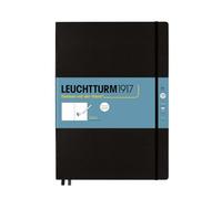 LEUCHTTURM1917 Cuaderno de bocetos Master A4+, Tapa dura, Liso, Negro | 112 páginas, 150 g/m² cartón para dibujo, libre de ácido, cosido a hilo, bolsillo expansible, marcapáginas, goma elástica