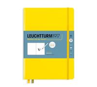 LEUCHTTURM1917 Cuaderno de bocetos Medium (A5), Tapa dura, 150 g/m², Limón | liso, 112 páginas, cosido a hilo, para lápiz, Marker, carboncillo, Tinte, Pastell así como Kreide