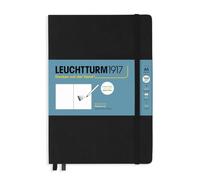 LEUCHTTURM1917 Cuaderno de bocetos Medium A5, Tapa dura, liso, Negro | 150 g/m² cartón para dibujo, 112 páginas, libre de ácido, cosido a hilo, bolsillo expansible, cinta marcapáginas