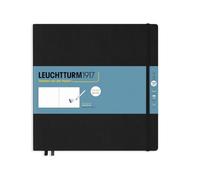 LEUCHTTURM1917 Cuaderno de bocetos Quadrat, 225x225 mm, Negro, Cuadrado | 150 g/m² cartón para dibujo, 112 páginas, cosido a hilo, libre de ácido, para Marker y carboncillo, goma elástica