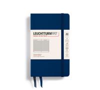 LEUCHTTURM1917 - Cuaderno de bolsillo de tapa dura A6, 187 p ginas numeradas para escribir y llevar un diario (cuadriculado azul marino)