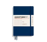 LEUCHTTURM1917 - Cuaderno de tapa blanda tama o mediano A5, 123 p ginas numeradas para escribir y llevar un diario (azul marino punteado)