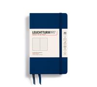 LEUCHTTURM1917 - Cuaderno de tapa dura de bolsillo A6-187 pginas numeradas para escribir y llevar un diario (puntos azul marino)