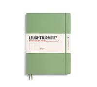 LEUCHTTURM1917 Cuaderno Master Slim A4+, Tapa dura, Liso, Salvia, Sin rayas | 100 g/m² tintensicheres papel, 123 páginas numeradas, cosido a hilo, índice, bolsillo expansible