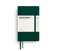 LEUCHTTURM1917 Cuaderno Pocket A6 Tapa dura, Liso, Forest Green, Sin rayas | 187 páginas numeradas, índice, cosido a hilo, 2 marcapáginas, bolsillo expansible, goma elástica