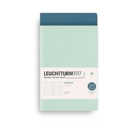 LEUCHTTURM1917 Jottbook A5 Punteado, Mint Green/Stone Blue, Dotted | 59 páginas numeradas, 32 desprendibles