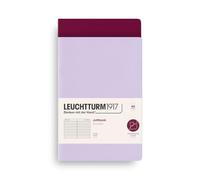 LEUCHTTURM1917 Jottbook bloc de notas A5, Rayado, Lilac/Port Red | 32 hojas perforadas, bolsillo expansible, corte de página en color, Lilac y Port Red, índice