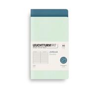 LEUCHTTURM1917 Jottbook bloc de notas A6, Rayado, Mint Green/Stone Blue | 59 páginas numeradas, cosido a hilo, 32 hojas perforadas, índice, bolsillo interior en cubierta