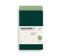 LEUCHTTURM1917 Jottbook bloc de notas A6, Salvia/Forest Green, Sin rayas | 59 páginas numeradas, 32 perforadas, cosido a hilo, libre de ácido, pack de 2