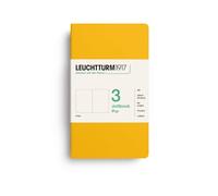 LEUCHTTURM1917 Jottbook bloc de notas pur A6 Liso, Sunflower, Sin rayas | 3er-Set, hojas perforadas, bolsillo expansible, set de pegatinas, libre de ácido