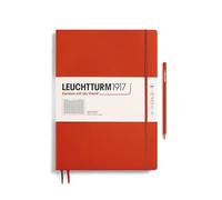 LEUCHTTURM1917 Master Slim 370270 - Cuaderno (A4+, tapa dura, 123 páginas numeradas, cuadriculado), color rojo