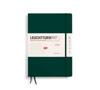 LEUCHTTURM1917 Planificador semanal 2025, Composition B5, tapa dura, calendario de 12 meses, a rayas, verde bosque, inglés